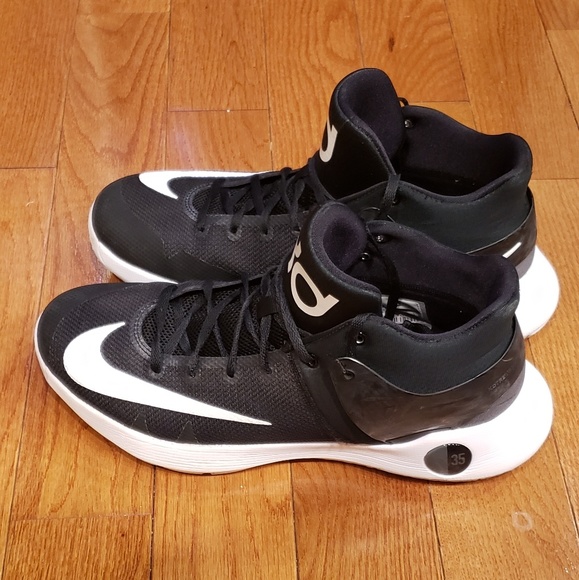 kd black and white basketball shoes